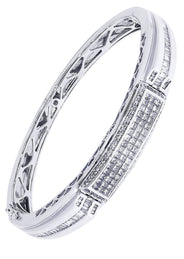Mens Diamond Bangle White Gold| 1.33 Carats| 37.35 Grams