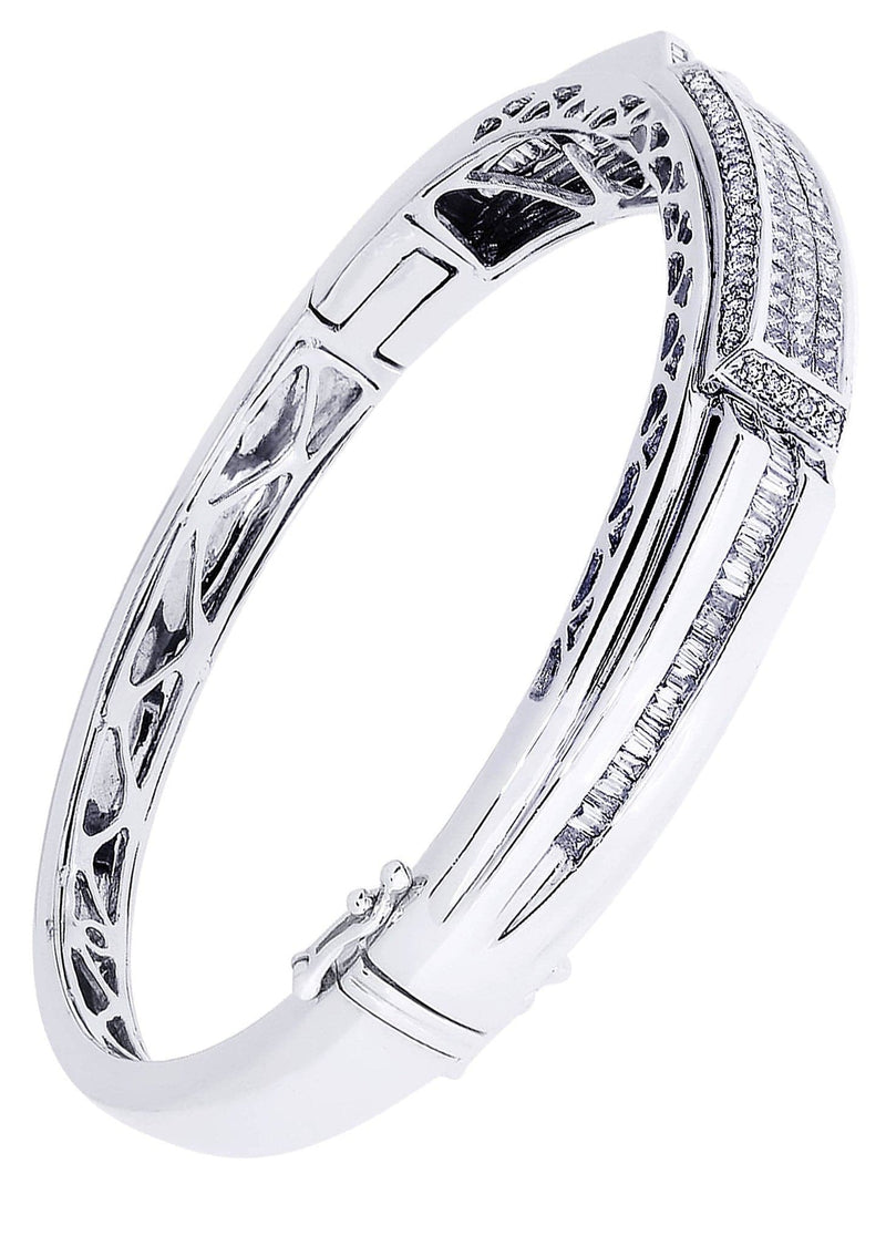 Mens Diamond Bangle White Gold| 1.33 Carats| 37.35 Grams