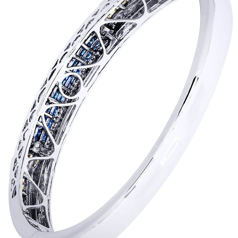 Mens Diamond Bangle White Gold| 2.65 Carats| 41.65 Grams