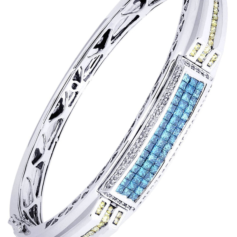 Mens Diamond Bangle White Gold| 2.65 Carats| 41.65 Grams