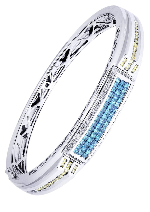 Mens Diamond Bangle White Gold| 2.65 Carats| 41.65 Grams