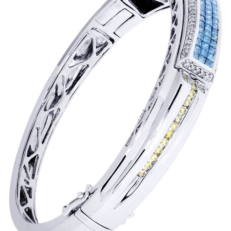 Mens Diamond Bangle White Gold| 2.65 Carats| 41.65 Grams
