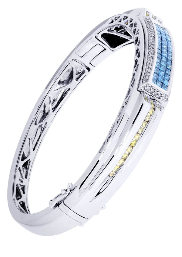 Mens Diamond Bangle White Gold| 2.65 Carats| 41.65 Grams