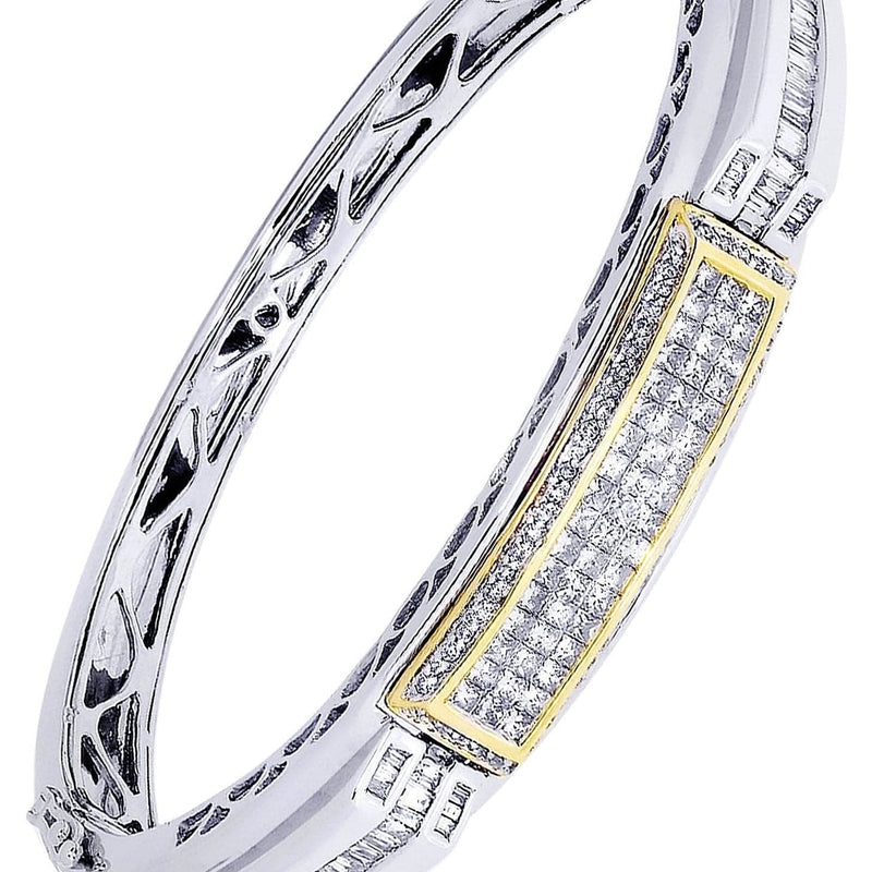 Mens Diamond Bangle White Gold| 2.65 Carats| 40.06 Grams
