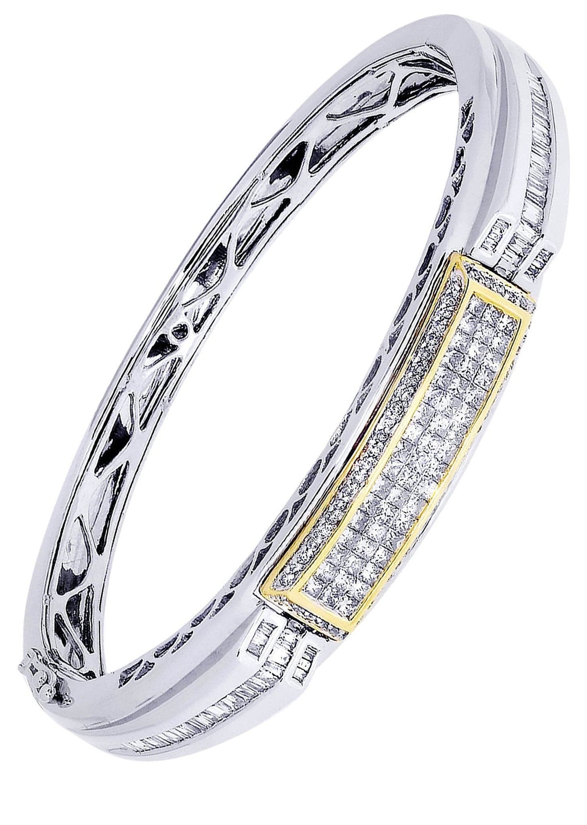 Mens Diamond Bangle White Gold| 2.65 Carats| 40.06 Grams