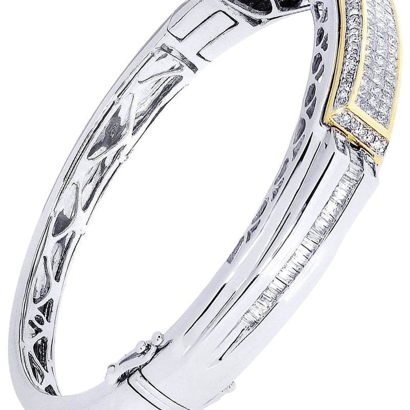 Mens Diamond Bangle White Gold| 2.65 Carats| 40.06 Grams