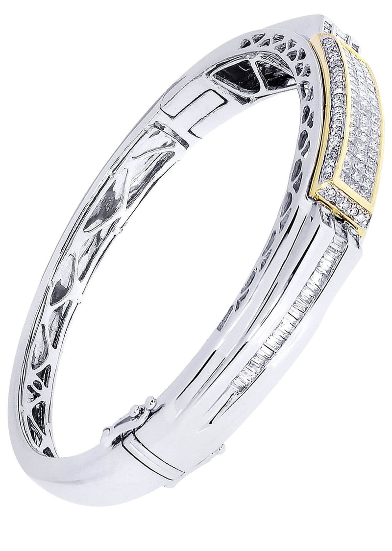 Mens Diamond Bangle White Gold| 2.65 Carats| 40.06 Grams