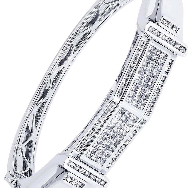 Mens Diamond Bangle White Gold| 2.47 Carats| 41.8 Grams