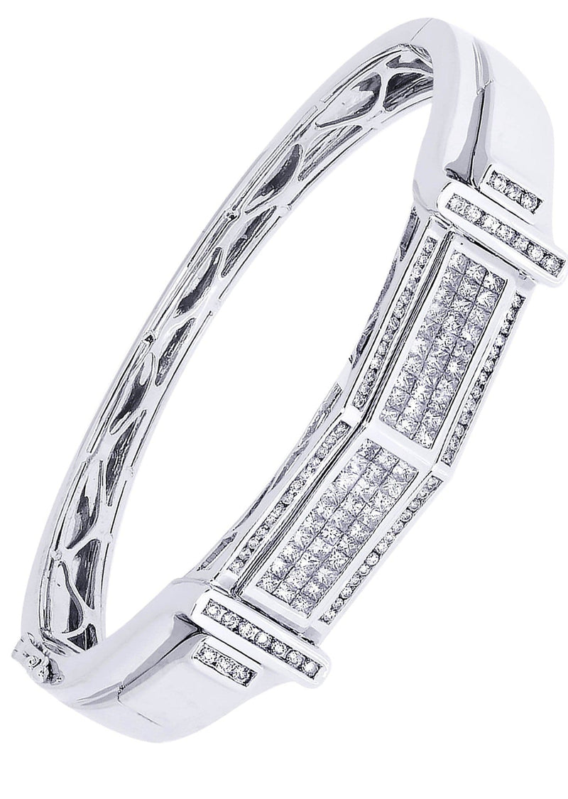 Mens Diamond Bangle White Gold| 2.47 Carats| 41.8 Grams