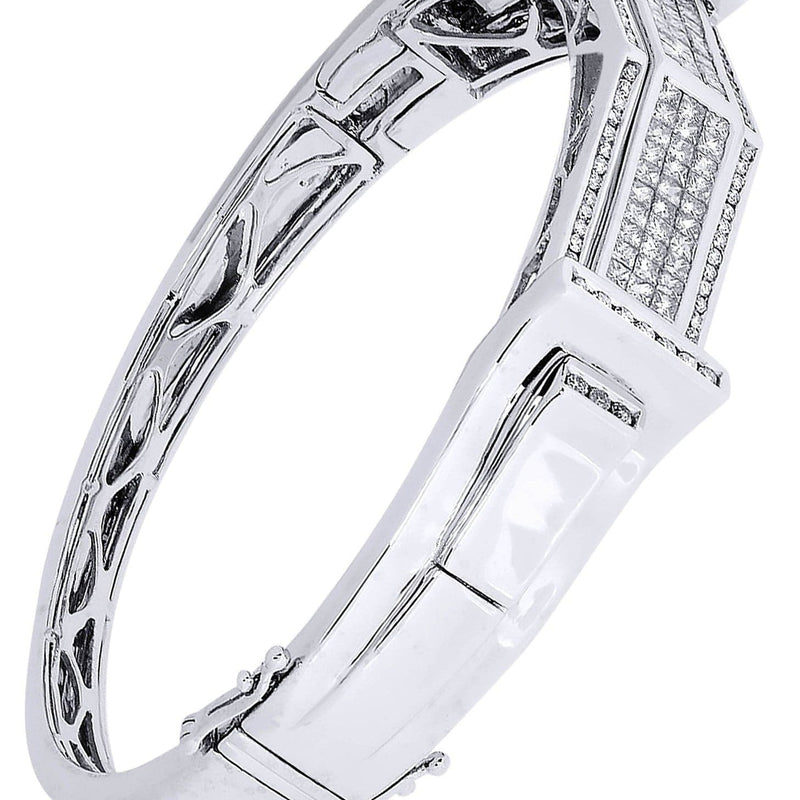 Mens Diamond Bangle White Gold| 2.47 Carats| 41.8 Grams