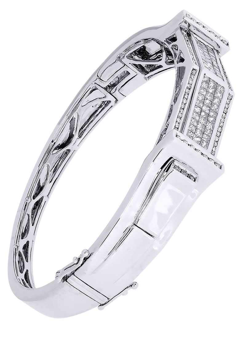 Mens Diamond Bangle White Gold| 2.47 Carats| 41.8 Grams