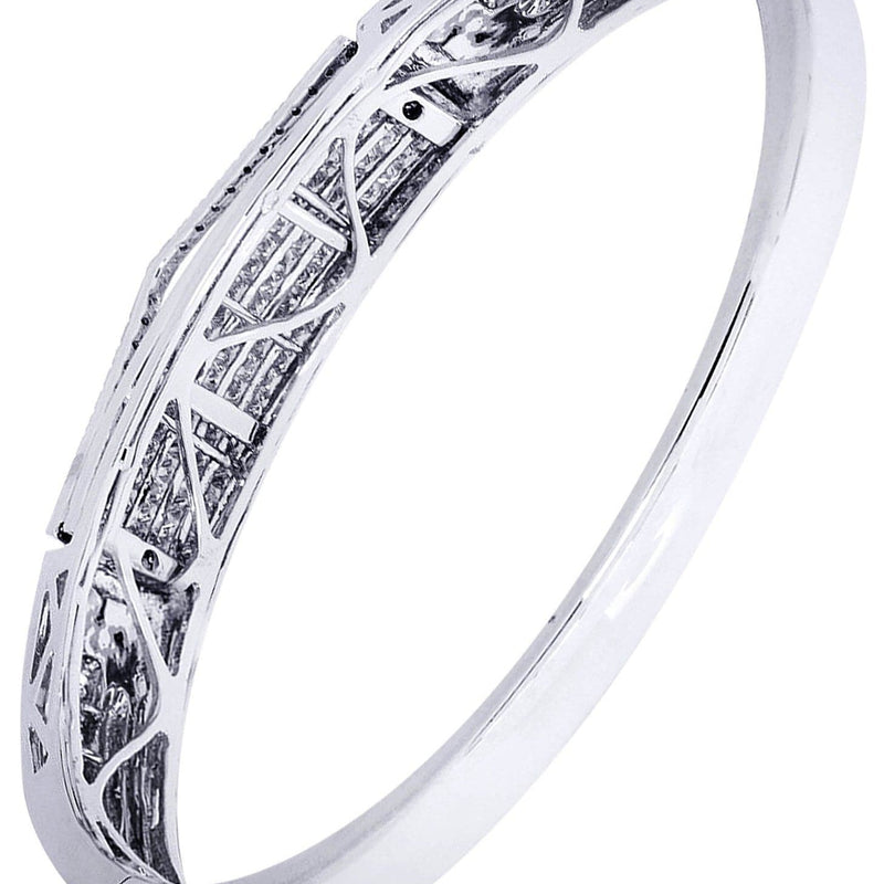 Mens Diamond Bangle White Gold| 3.68 Carats| 34.76 Grams