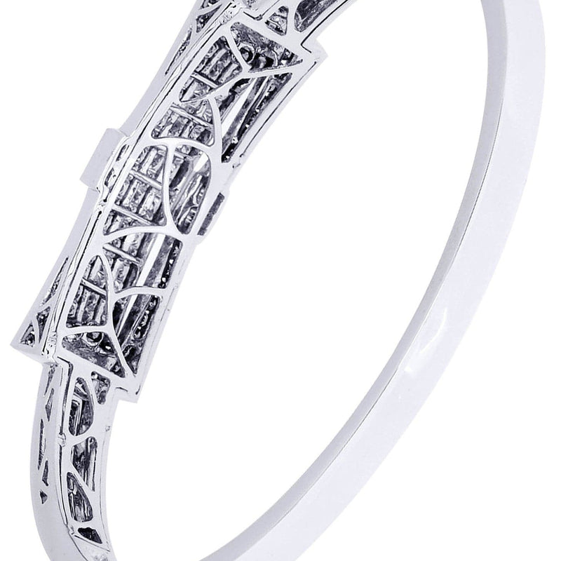 Mens Diamond Bangle White Gold| 3.29 Carats| 30.93 Grams