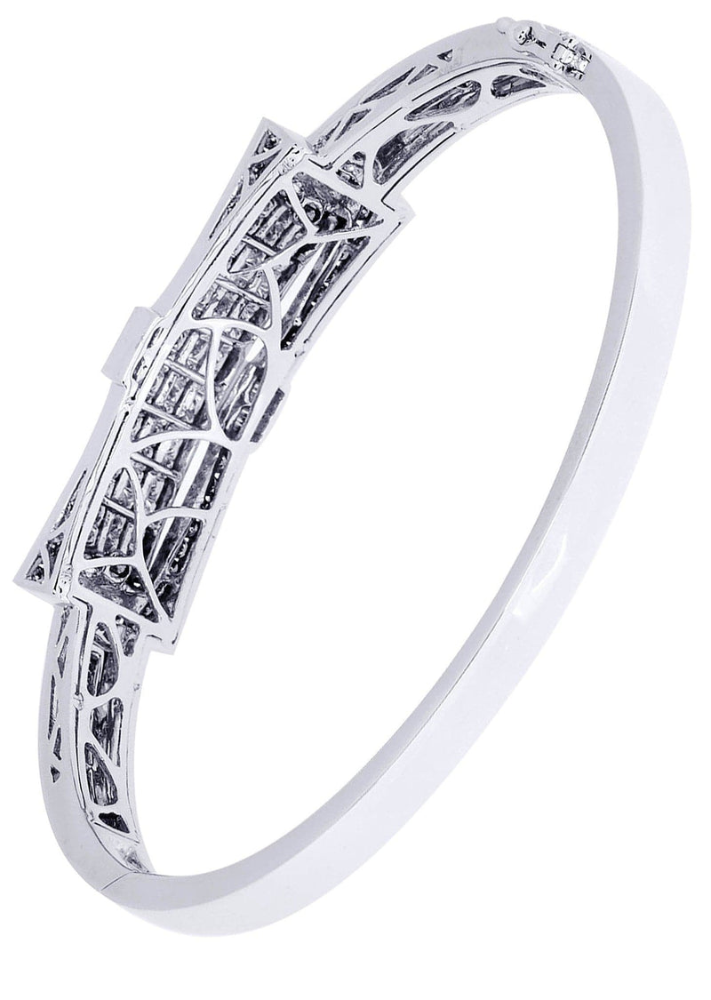 Mens Diamond Bangle White Gold| 3.29 Carats| 30.93 Grams