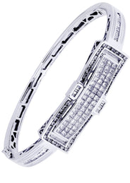Mens Diamond Bangle White Gold| 3.29 Carats| 30.93 Grams