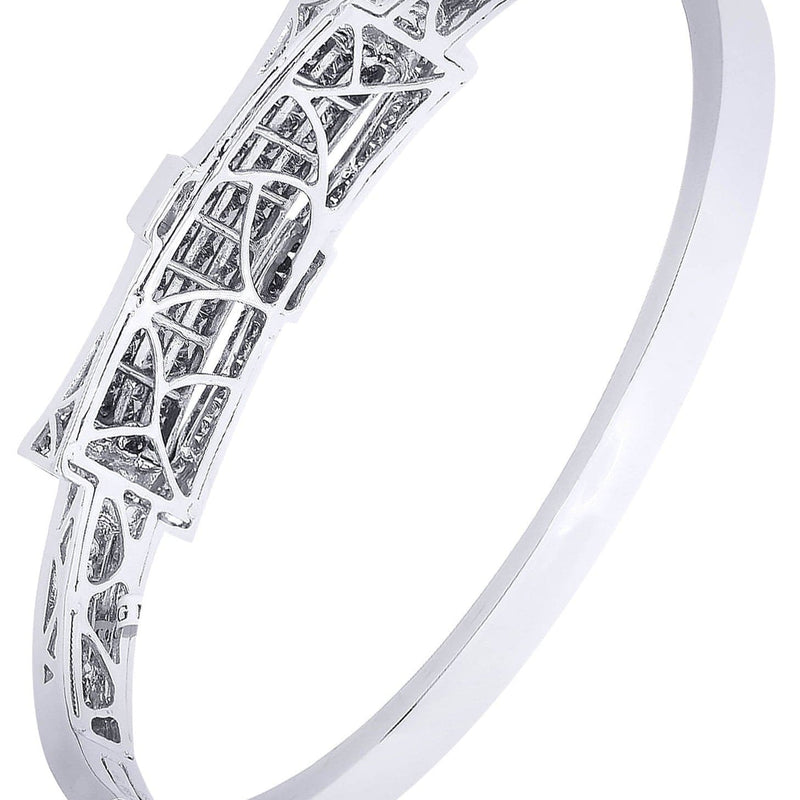Mens Diamond Bangle White Gold| 3.32 Carats| 31.16 Grams