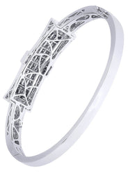 Mens Diamond Bangle White Gold| 3.32 Carats| 31.16 Grams