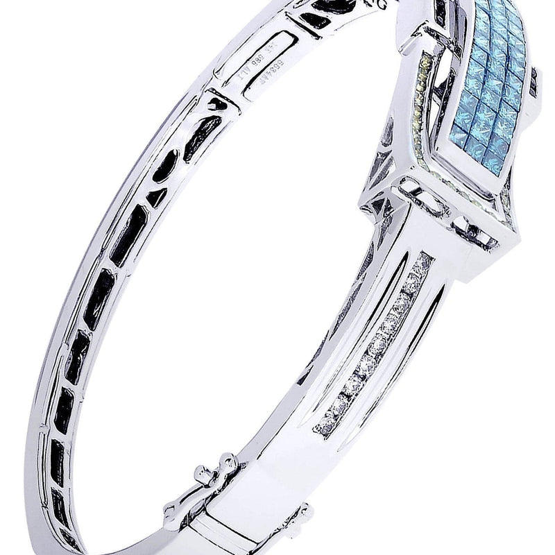 Mens Diamond Bangle White Gold| 3.32 Carats| 31.16 Grams