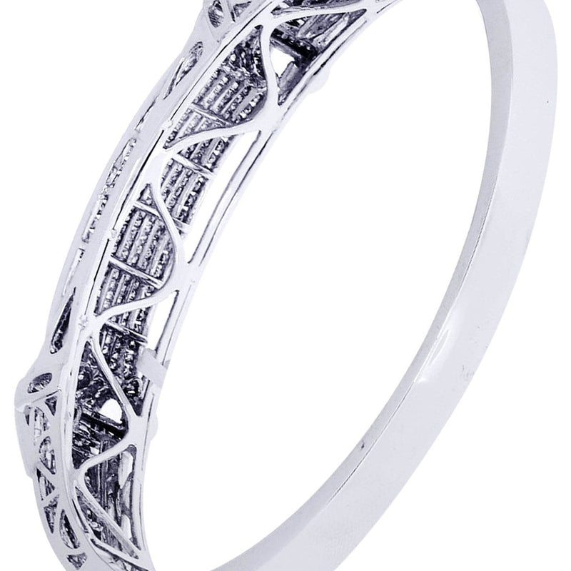 Mens Diamond Bangle White Gold| 3.99 Carats| 38.41 Grams