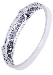 Mens Diamond Bangle White Gold| 3.99 Carats| 38.41 Grams