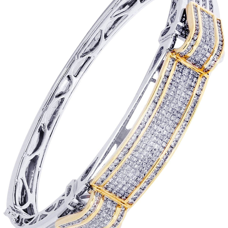 Mens Diamond Bangle White Gold| 3.99 Carats| 38.41 Grams