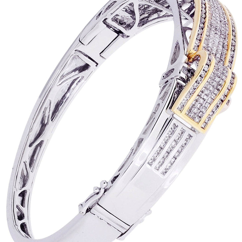 Mens Diamond Bangle White Gold| 3.99 Carats| 38.41 Grams
