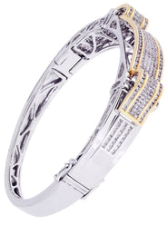 Mens Diamond Bangle White Gold| 3.99 Carats| 38.41 Grams