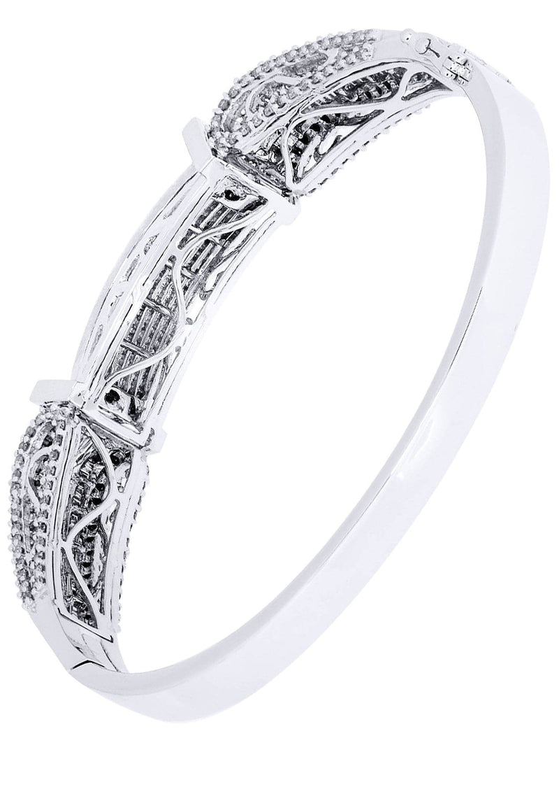 Mens Diamond Bangle White Gold| 2.16 Carats| 34.79 Grams