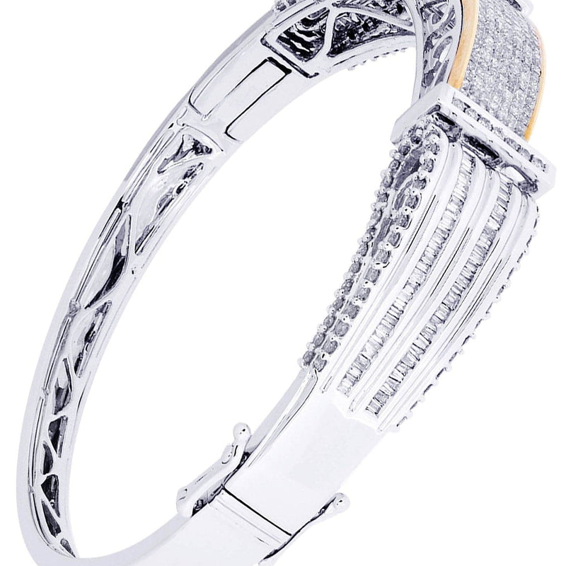 Mens Diamond Bangle White Gold| 2.24 Carats| 34.94 Grams