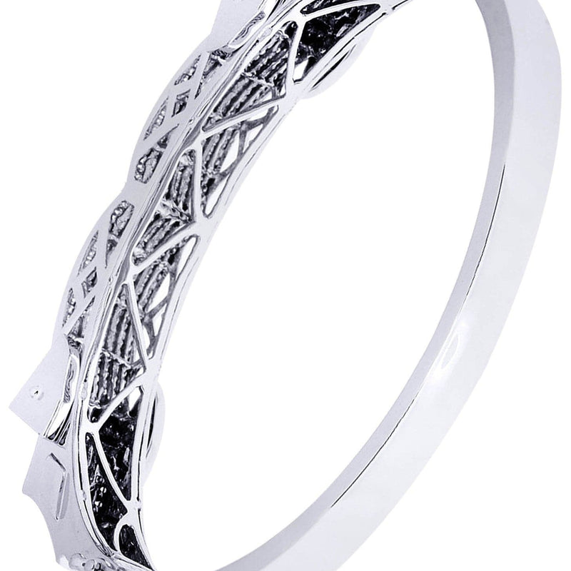 Mens Diamond Bangle White Gold| 2.96 Carats| 39.75 Grams