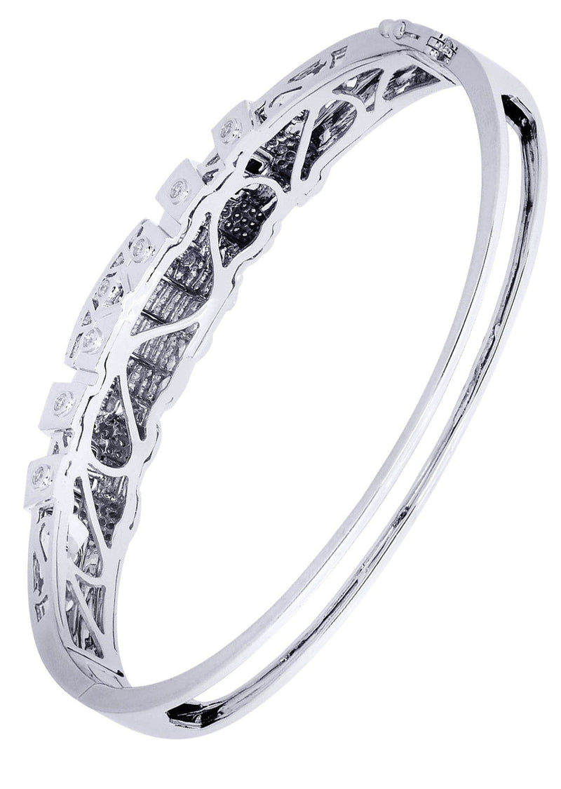 Mens Diamond Bangle White Gold| 1 Carats| 31.91 Grams