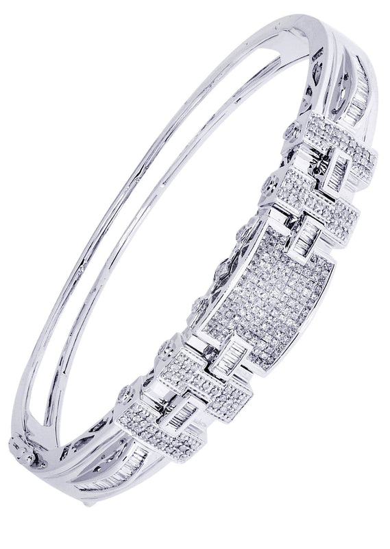 Mens Diamond Bangle White Gold| 1 Carats| 31.91 Grams