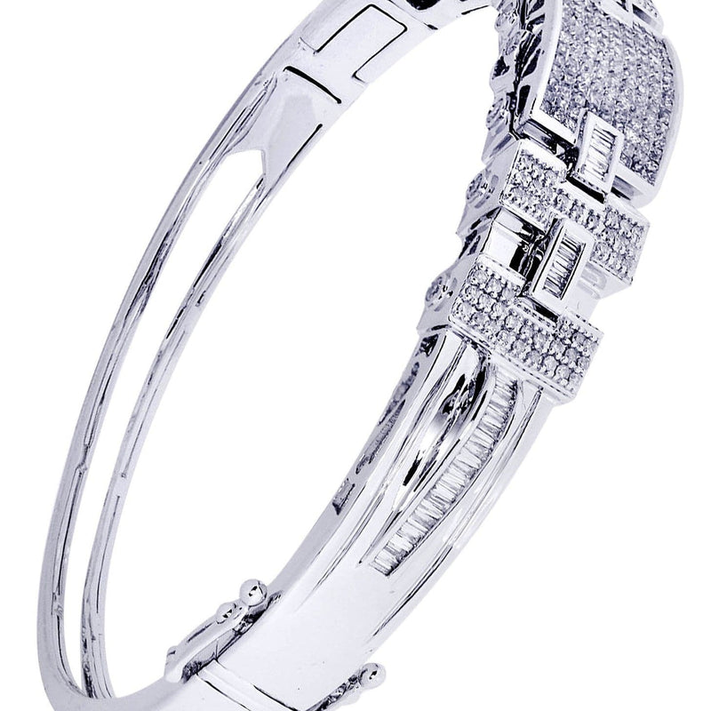 Mens Diamond Bangle White Gold| 1 Carats| 31.91 Grams