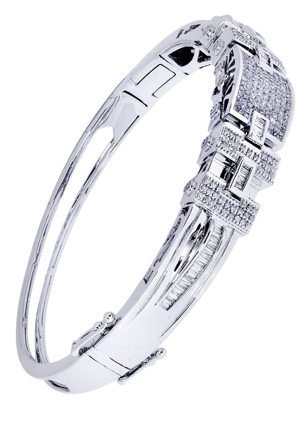 Mens Diamond Bangle White Gold| 1 Carats| 31.91 Grams