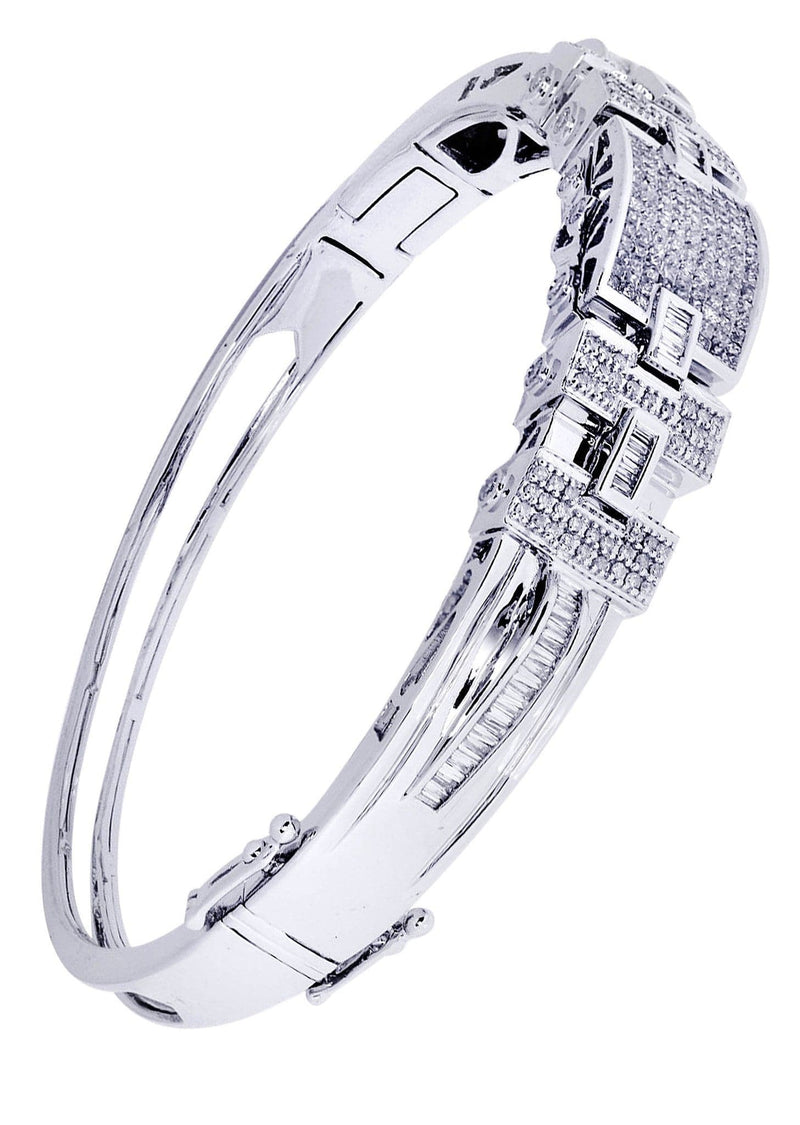 Mens Diamond Bangle White Gold| 1 Carats| 31.91 Grams
