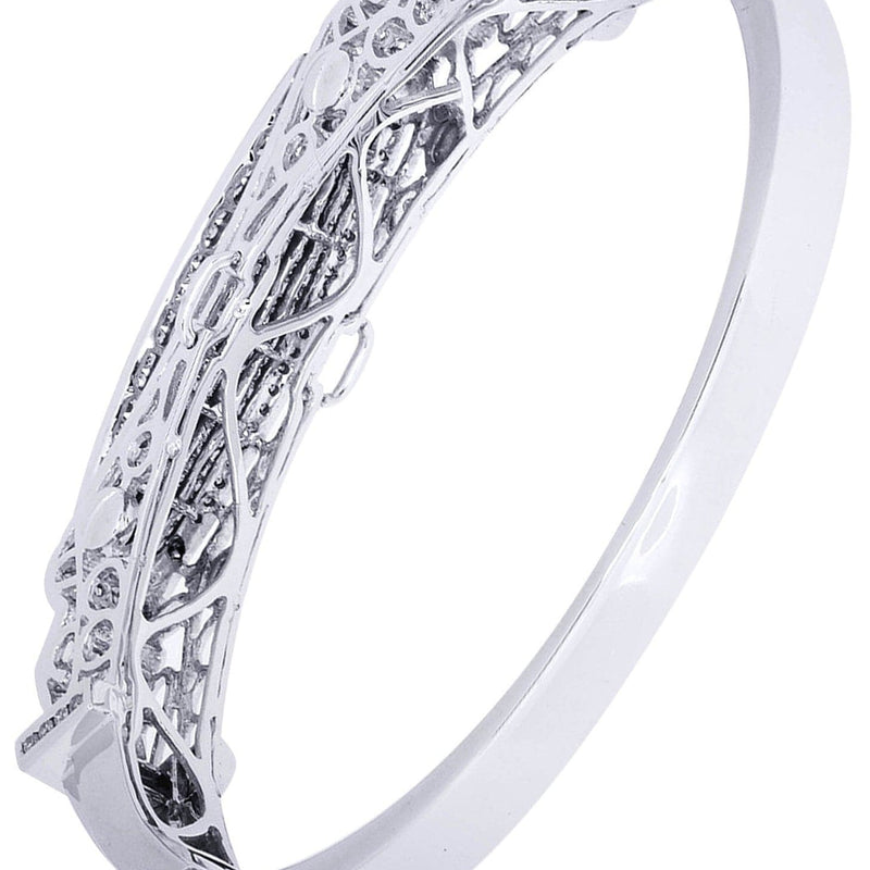 Mens Diamond Bangle White Gold| 3.22 Carats| 41.97 Grams