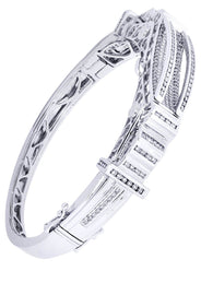 Mens Diamond Bangle White Gold| 3.22 Carats| 41.97 Grams