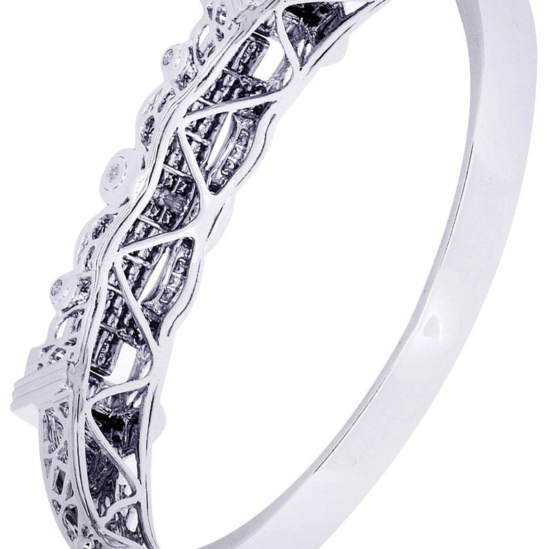 Mens Diamond Bangle White Gold| 2.18 Carats| 35.43 Grams