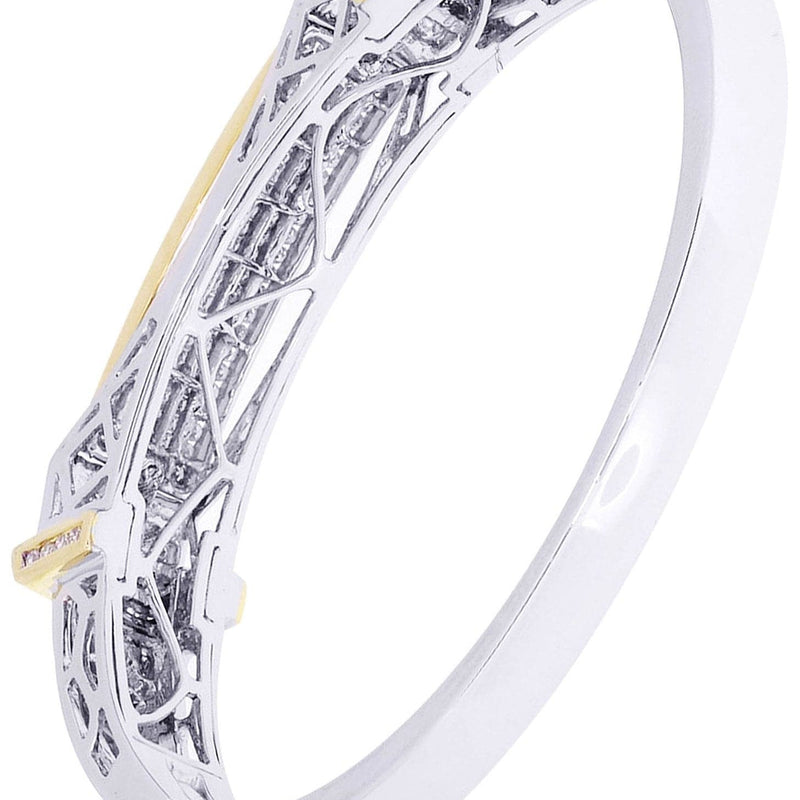 Mens Diamond Bangle White Gold| 3.55 Carats| 55.83 Grams