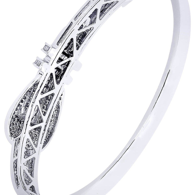 Mens Diamond Bangle White Gold| 1.68 Carats| 26.23 Grams