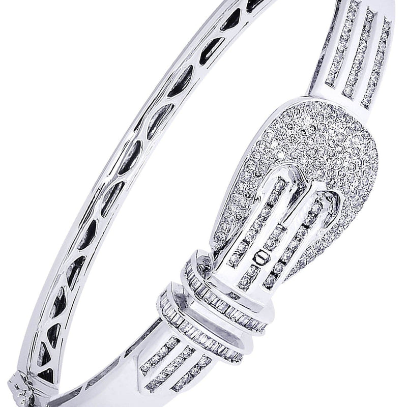Mens Diamond Bangle White Gold| 1.68 Carats| 26.23 Grams