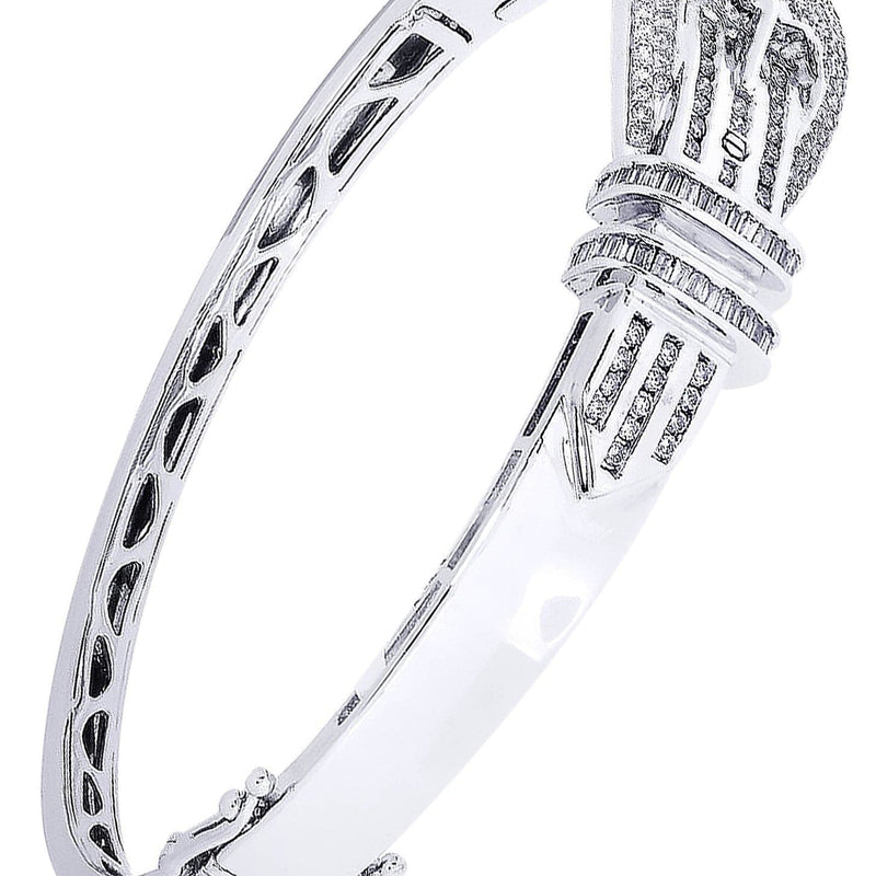 Mens Diamond Bangle White Gold| 1.68 Carats| 26.23 Grams