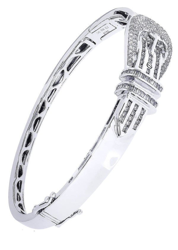 Mens Diamond Bangle White Gold| 1.68 Carats| 26.23 Grams