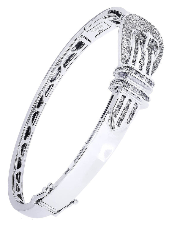 Mens Diamond Bangle White Gold| 1.68 Carats| 26.23 Grams