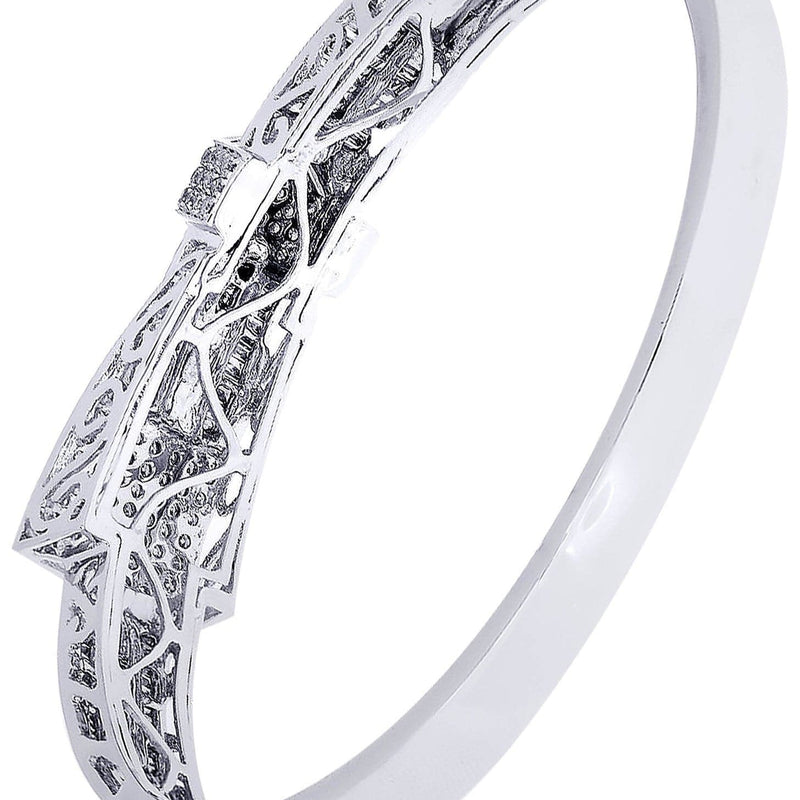 Mens Diamond Bangle White Gold| 2.46 Carats| 33.19 Grams