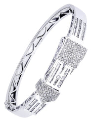 Mens Diamond Bangle White Gold| 2.46 Carats| 33.19 Grams