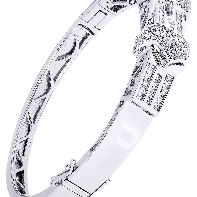 Mens Diamond Bangle White Gold| 2.46 Carats| 33.19 Grams