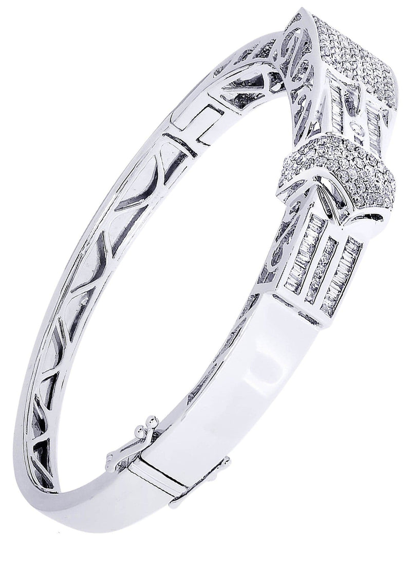Mens Diamond Bangle White Gold| 2.46 Carats| 33.19 Grams