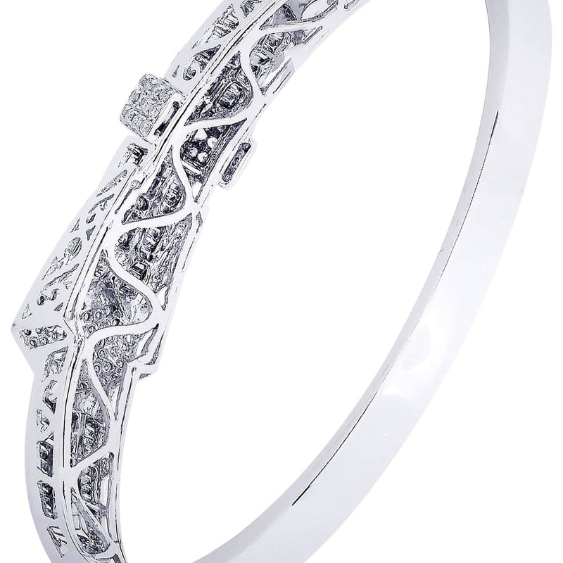 Mens Diamond Bangle White Gold| 2.45 Carats| 29.44 Grams