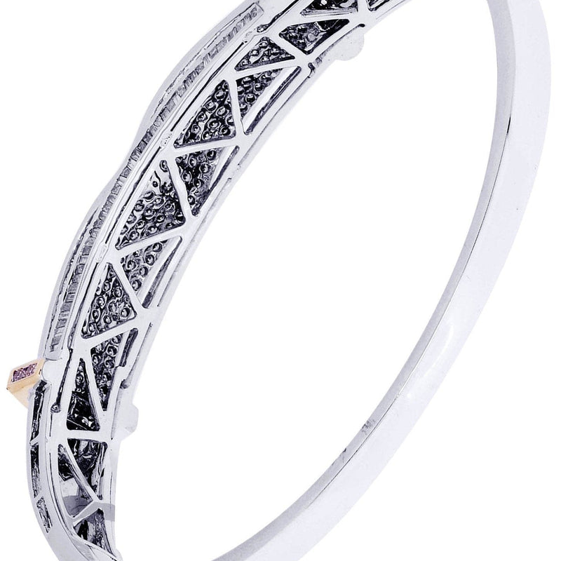 Mens Diamond Bangle White Gold| 3.45 Carats| 30.81 Grams